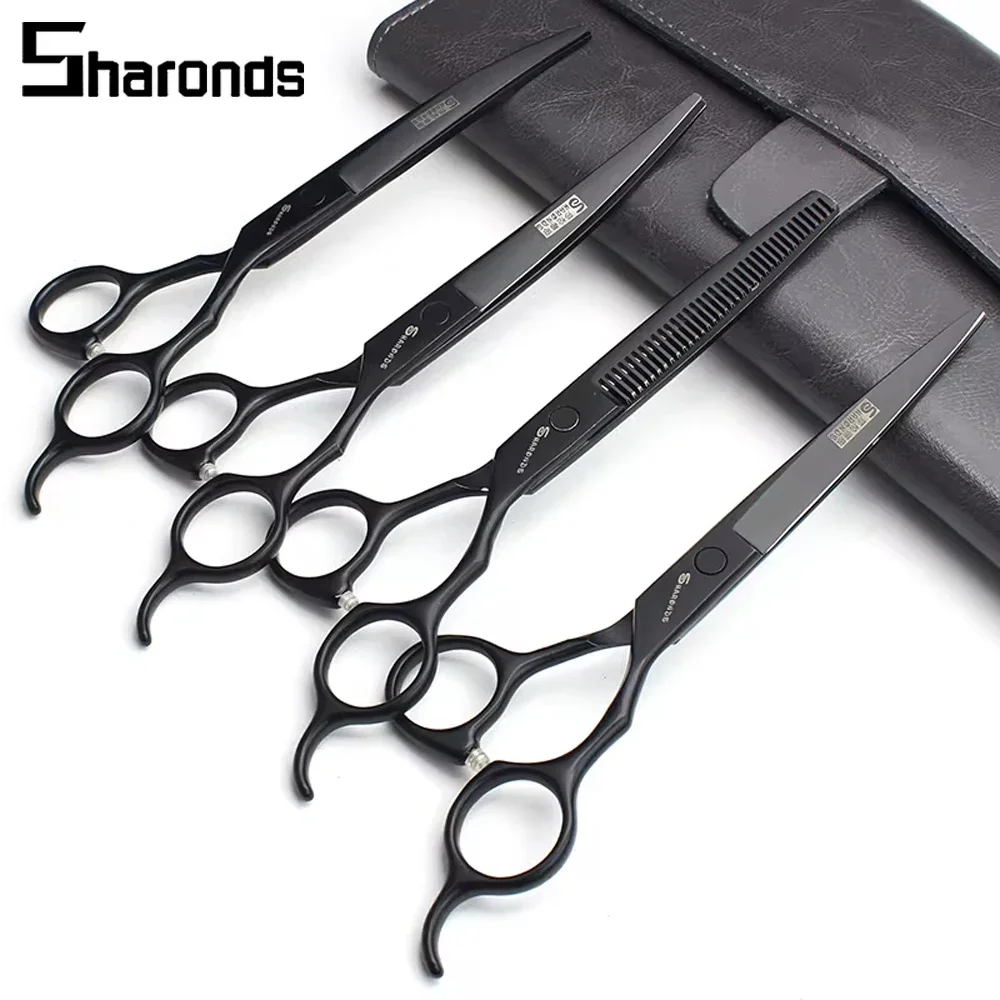 

SHARONDS Hairdressing Scissors Professional 7 Inch 440C Steel Dedicated Clippers Barber Specificlied Shears Hair Cutting Tools