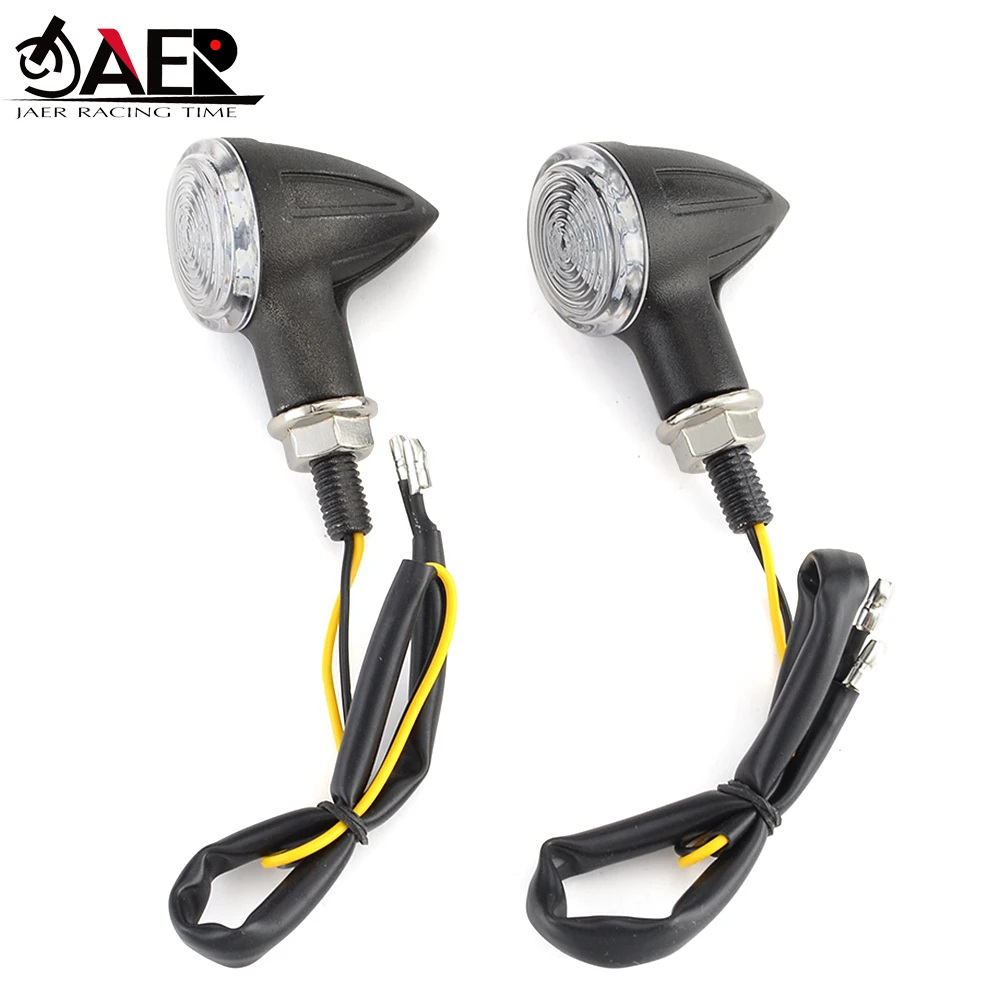 

Pair Motorcycle LED Turn Siganl Indicators Amber Blinker Super Bright Lamp License Plate Light for Honda Kawasaki Suzuki