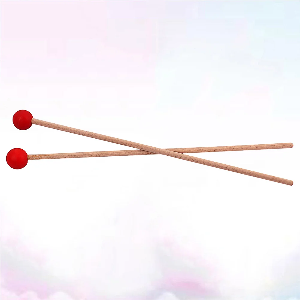 1 زوج الخشب مقبض المطاط رئيس غلوكنسبيل أفخاذ جرس مطارق قرع عصا للأطفال تعليم الموسيقى قرع مطرقة #3