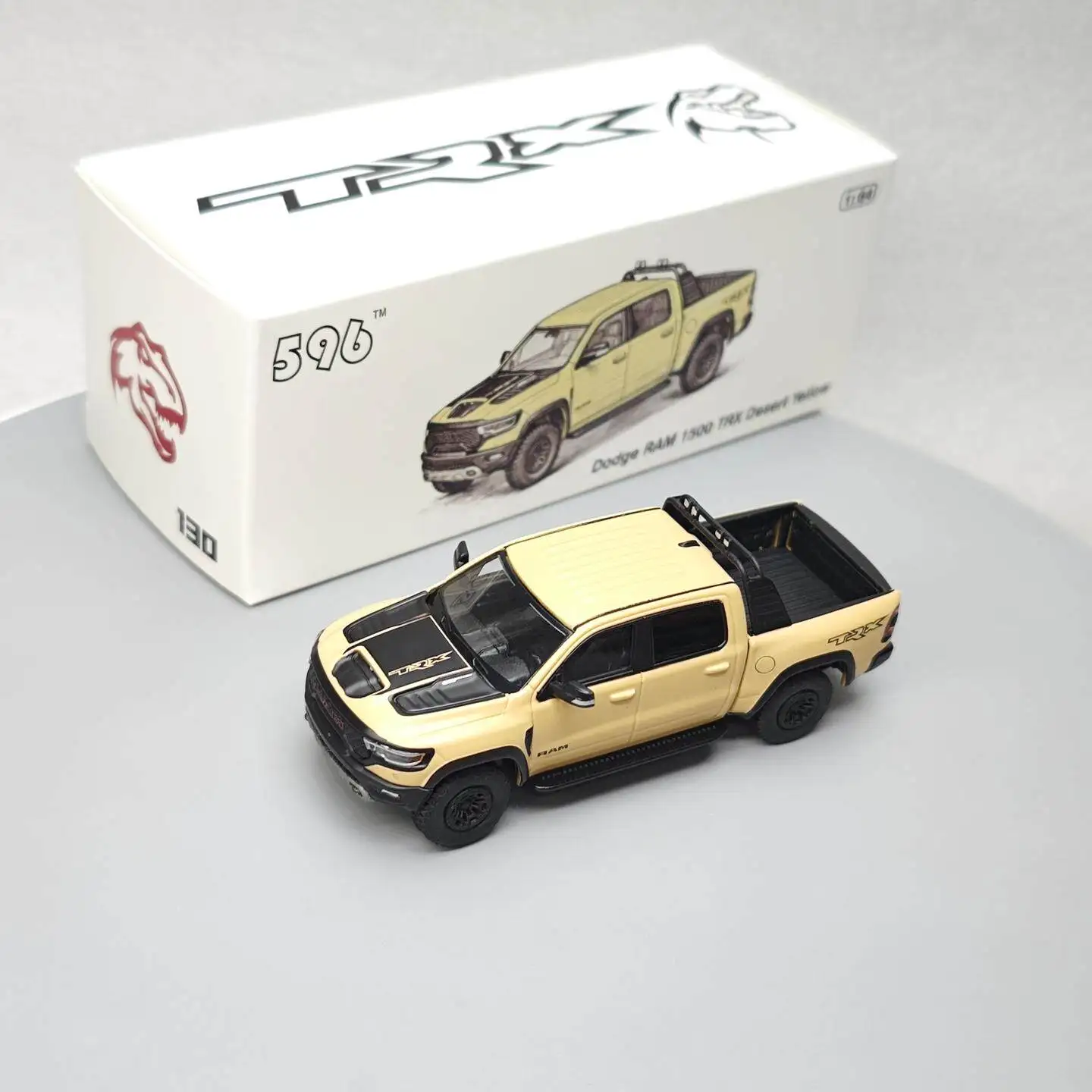 

596 1:64 RAM 1500 TRX Desert Yellow Simulation Car Model Alloy Toy Collection Decoration Ornament Gift