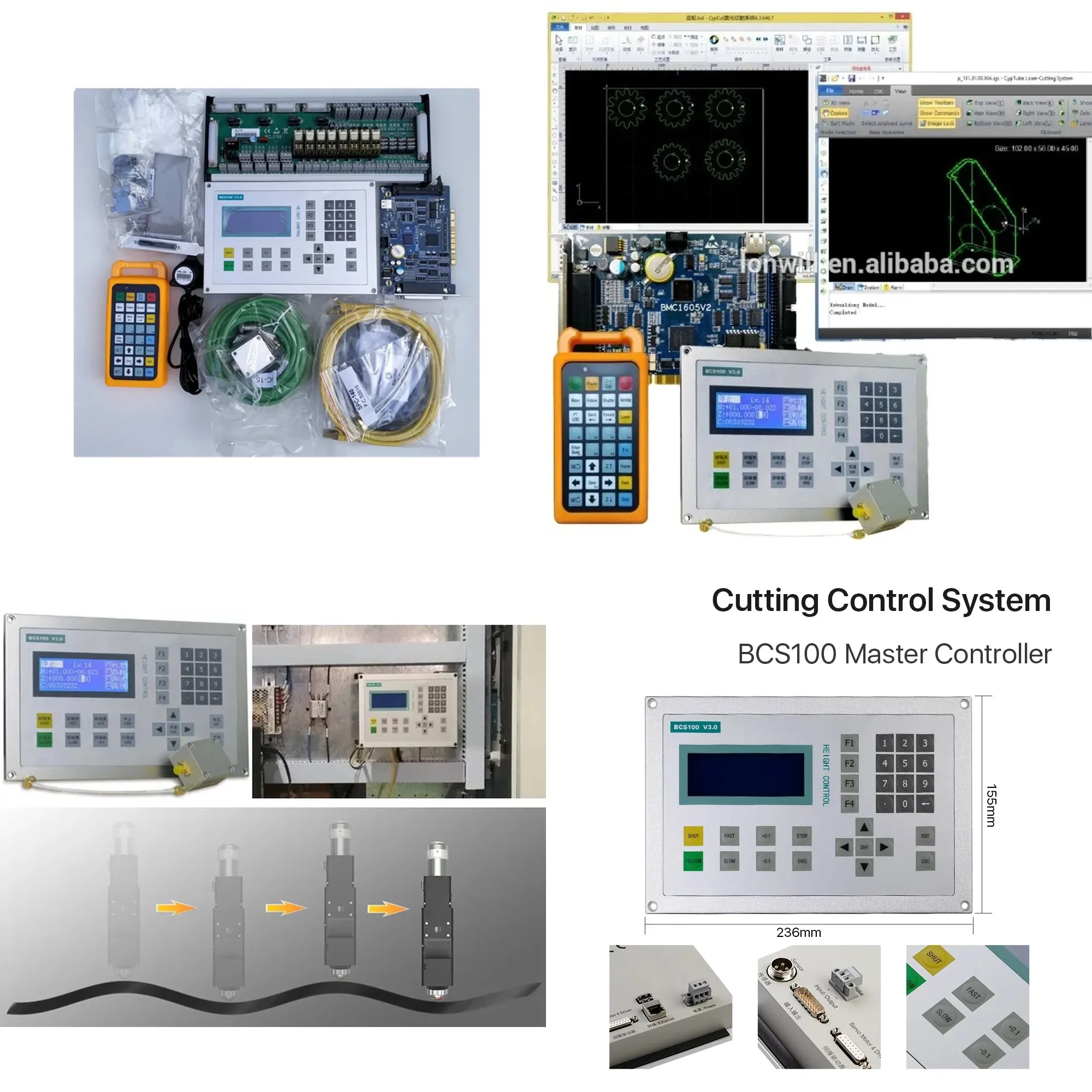 Friendness Cypcut Laser Control System and Height Control FSCUT2000 + BCS100 for Fiber Laser Cutting Machine with IPC