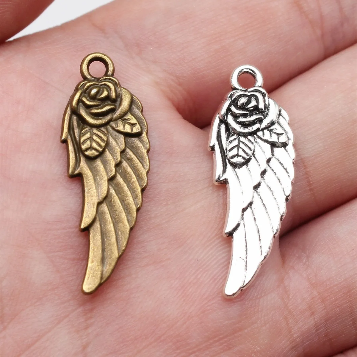 Heart Wing Matching Pair Charms Pendant Couple Fairy Jewelry Set Pendant Charms For Jewelry Making Bracelet Necklace Craft Bul