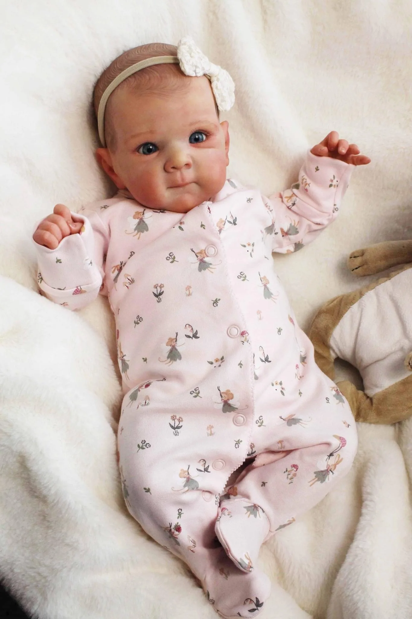 NPK Boneca recém-nascida Bettie de vinil completo de 19 polegadas - Corpo de bebê reborn realista de toque macio, brinquedo colecionável realista para maiores de 14 anos