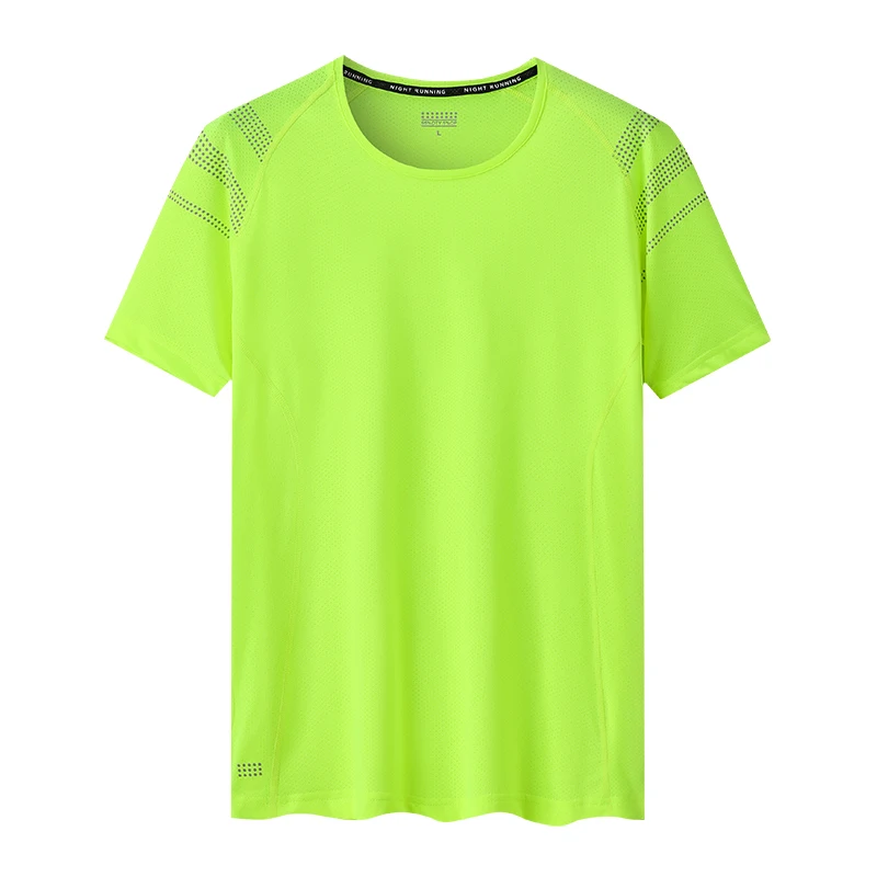 Summer short sleeved ice silk T-shirt trendy and fashionable sportswear thin and tacky quick drying mesh short T