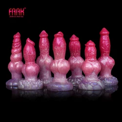 FAAK Fantasy Dog Knot Dildo com Otário, Silicone Pênis Grande, Plug Anal, Brinquedos Sexuais para Mulheres e Homens, Masturbador Feminino, Big Dong