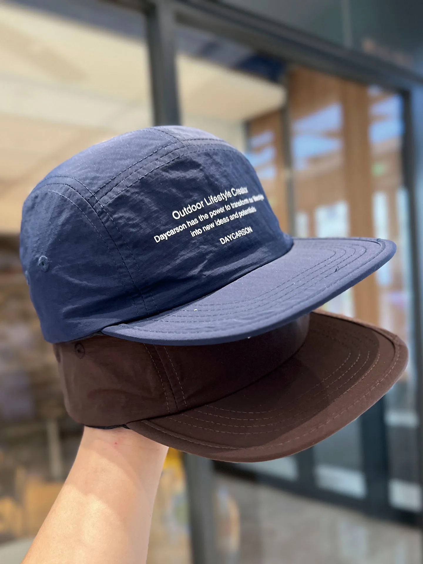 Outdoor letter patch flat brim hat - unisex camping cap, large head size, sun protection, quick-drying, lightweight baseball cap