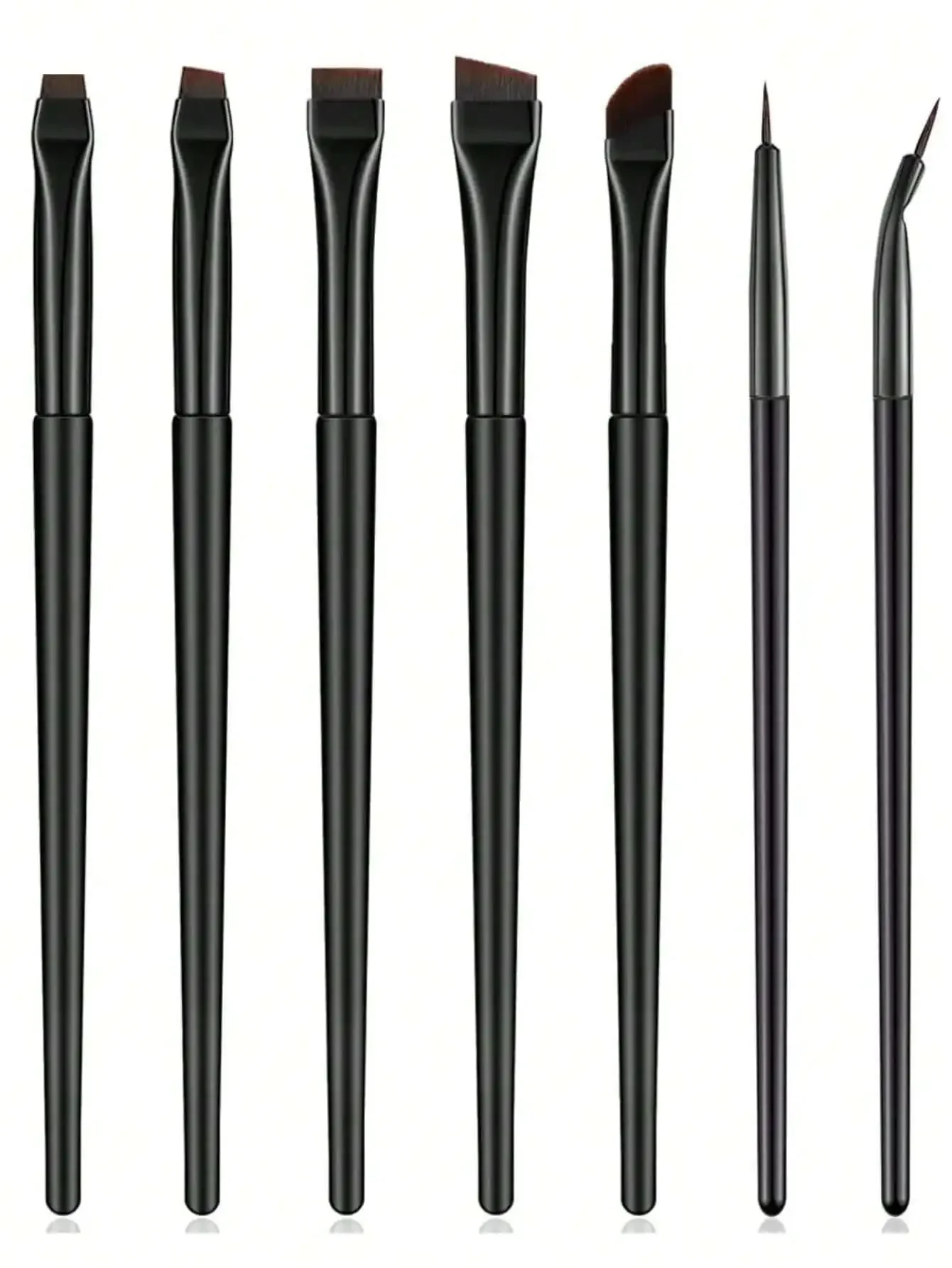 

7pcs Eye Makeup Brush Set With Eyebrow Brush, Eyeliner Brush, Flat Definer Brush For Makeup Artist
