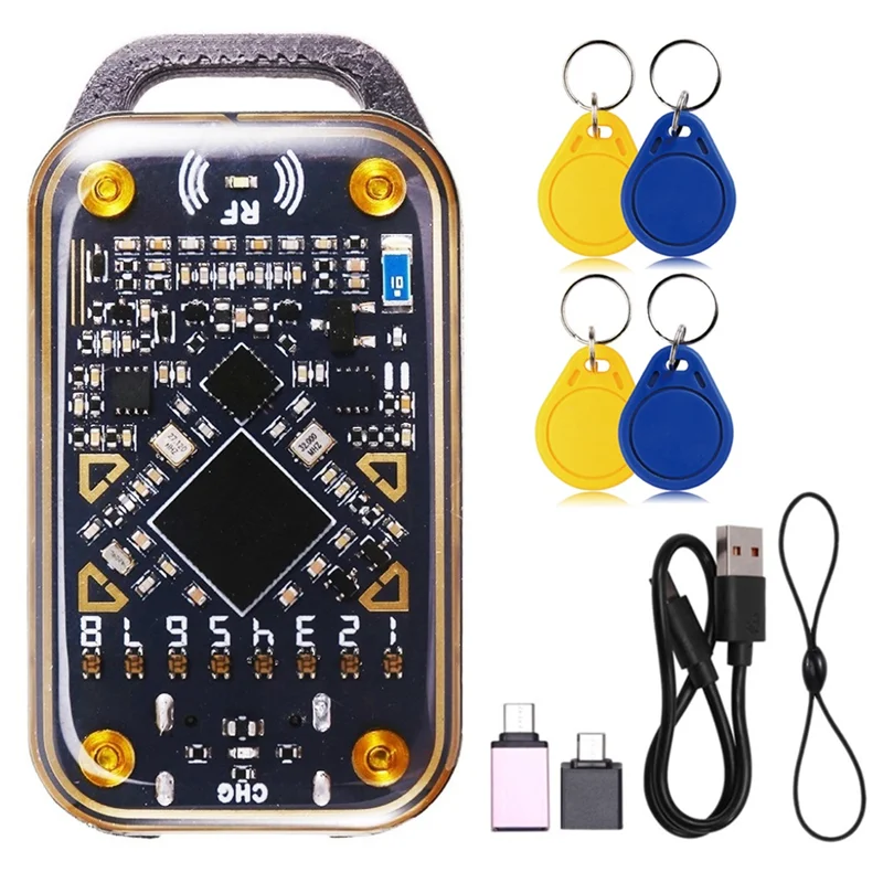 B03B-Chameleon Ultra RFID Считыватель смарт-чипов Эмулятор смарт-карт NFC Дубликатор + 4XCUID Брелок 125K 13,56M ID IC Декодирование карт