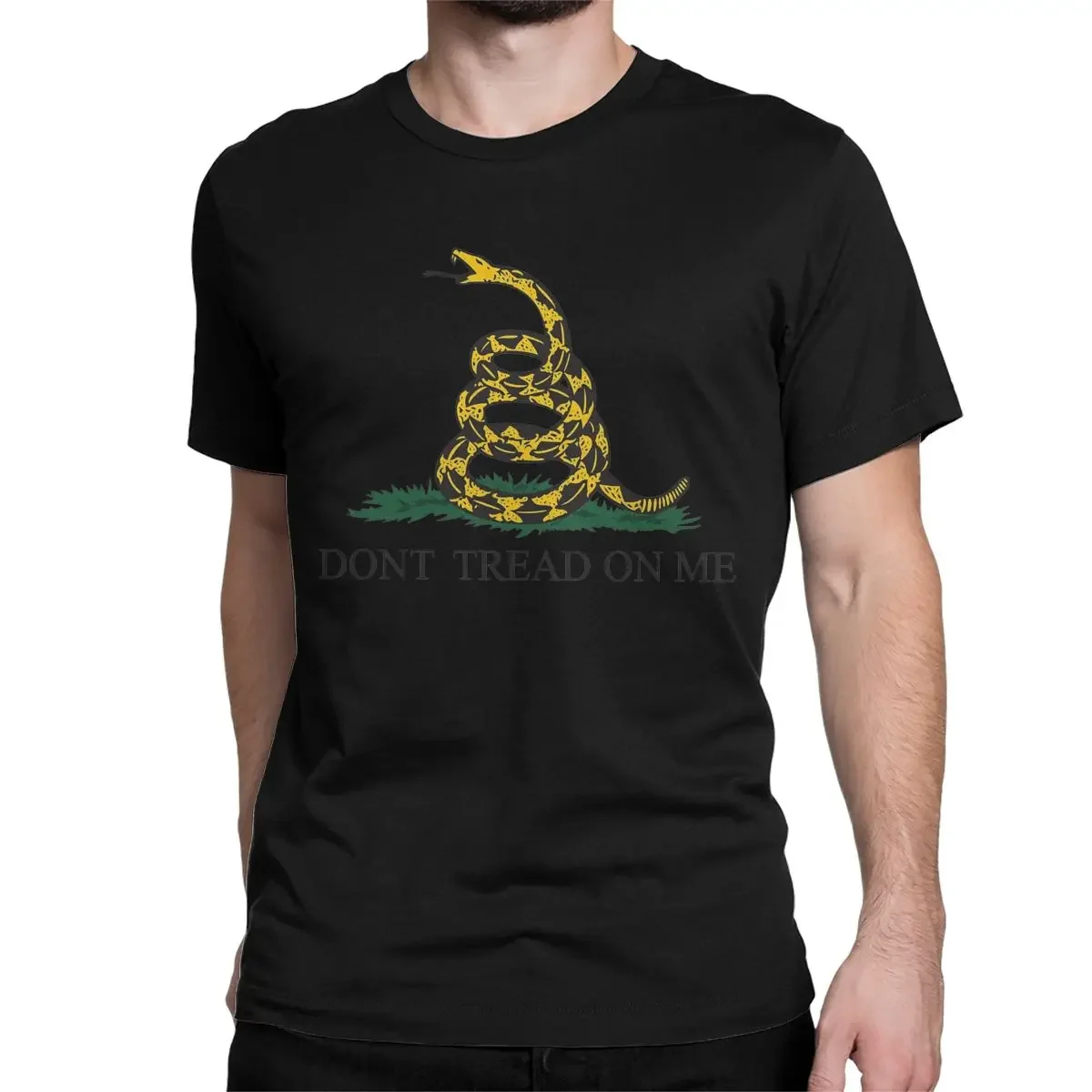 Gadsden Flag T Shirts Crewneck Clothes Men T-Shirts Dont Tread On Me American Liberty Or Death Leisure Pure Cotton Tees summer