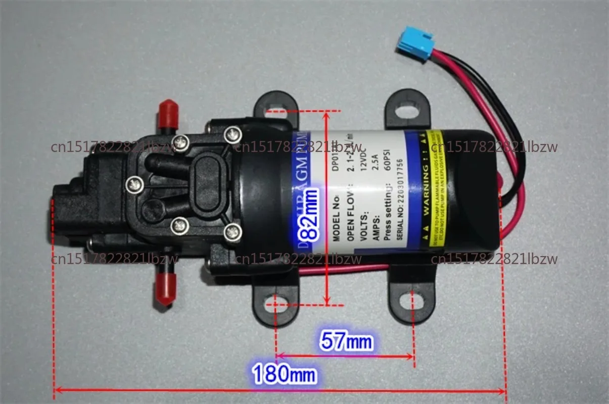 12V DC Self-priming Diaphragm Pump Small Electric Pump Dosing Spray Booster Pump with Over-voltage Power Off Protection
