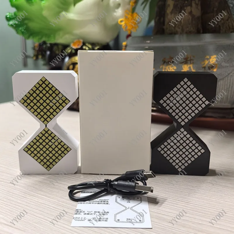 3D Hourglass Ambient Light Wireless Charging Table Lamp Electronic Timer LED Night Light Home Gift