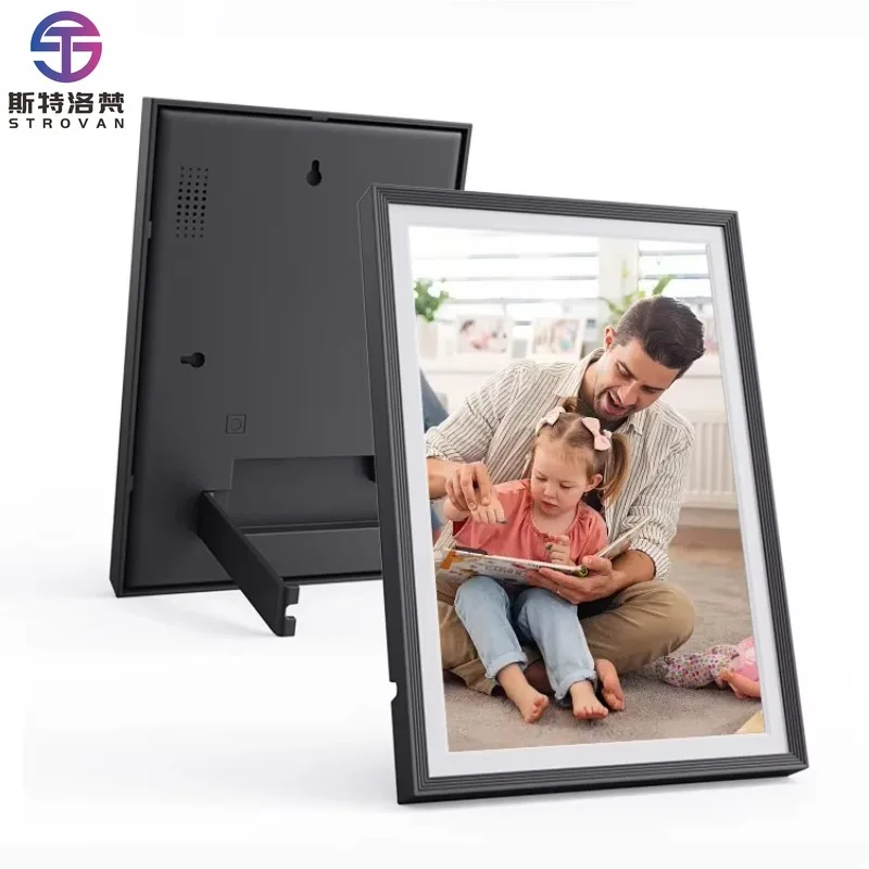 Cadres photo intelligents à écran tactile 10,1 pouces 32 Go WiFi Cadre photo numérique Partaignez les moments instantanés via l'application depuis n'importe où
