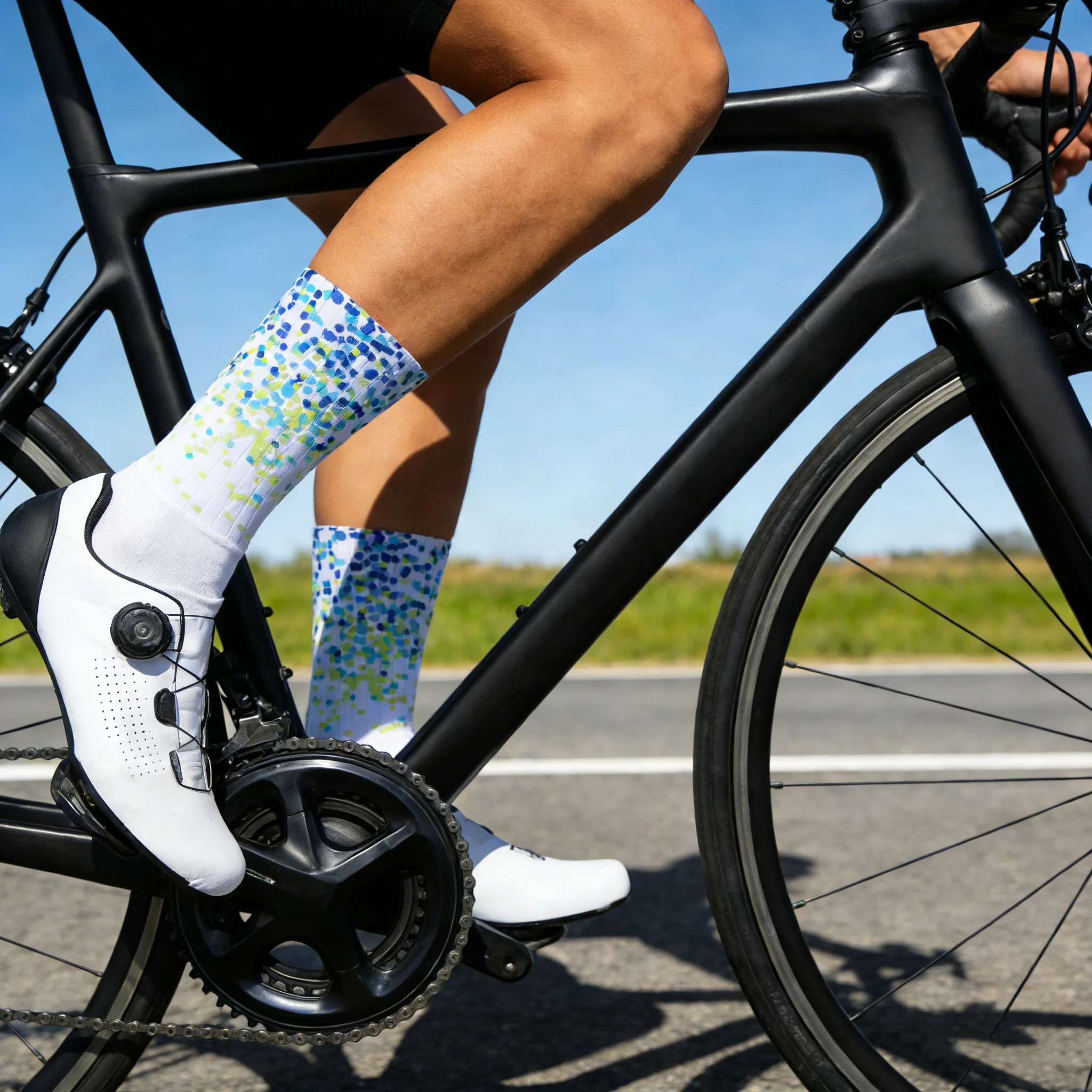 

High-Tech Anti-Slip Silicone Cycling Socks for Outdoor Running Bicycl Comfortable Breathable Compression Pedal Performance Socks