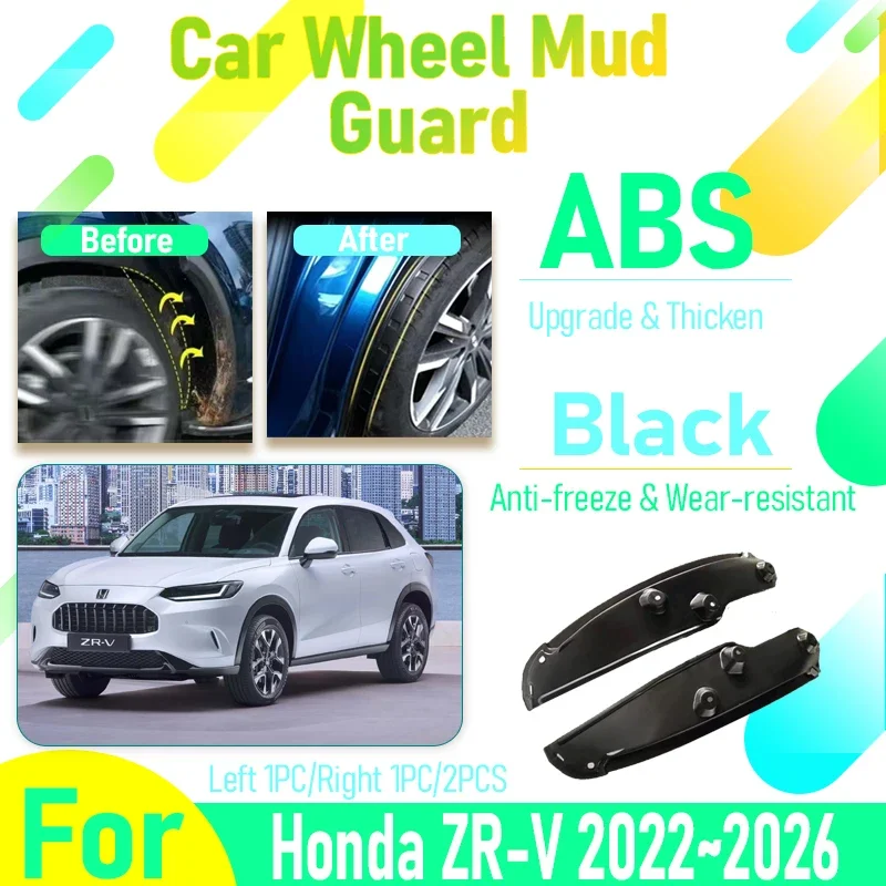 

Car Mudguards For Honda ZR-V ZRV HRV RZ 2022 2023 2024 2025 2026 Black ABS Fender Flare Mudflaps Exterior Parts Auto Accessories