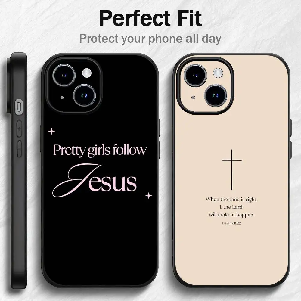 Bible Verse Jesus Christ Christian Phone Case For 11 12 13 14 15 16Pro Max mini classic Plus strong magnetic attraction
