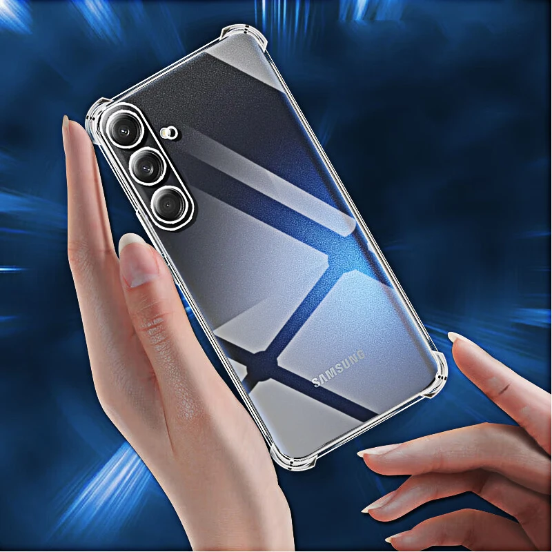 Transparent Phone Case for Samsung Galaxy M55 M15 5G M54 M34 M14 M05 Back Cover Protective Camera Lens Soft Tpu Shell
