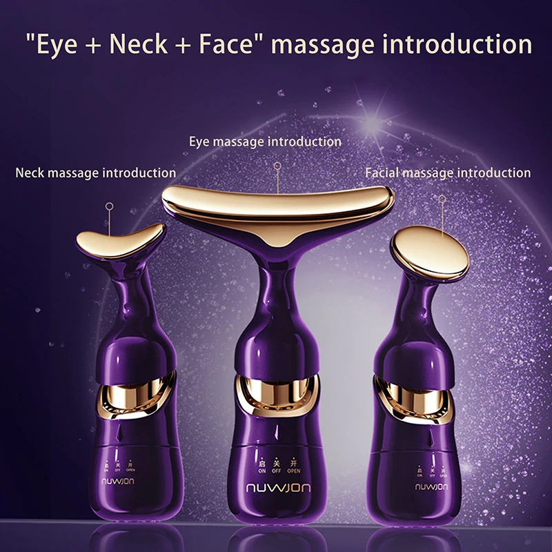 3-in-1 gezichtsmassager Nek Gezichtsoogmassage Introducer Microstroom Huidverjonging Anti-aging Schoonheidsapparaat Schoonheidstools