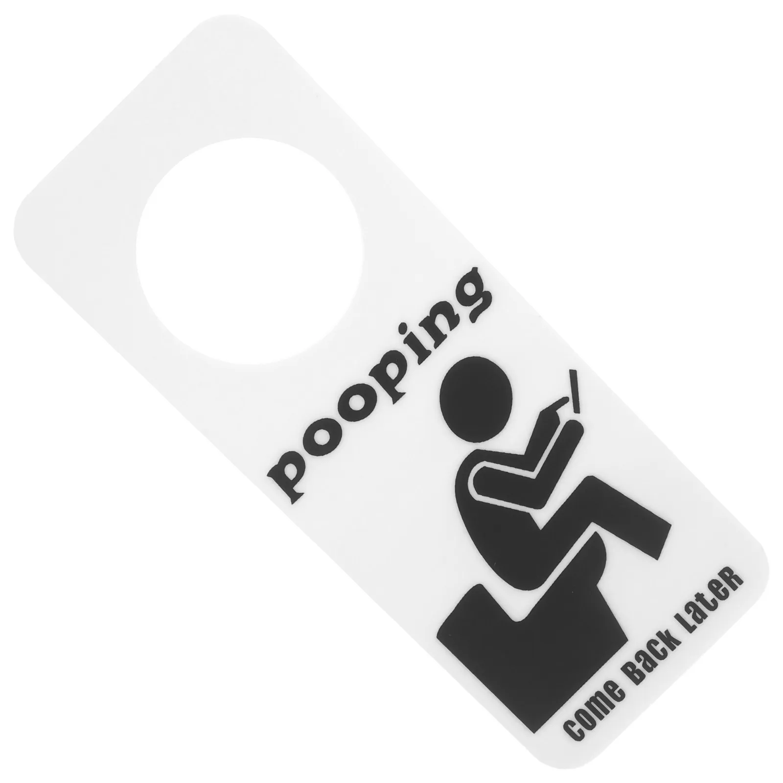 Funny Bathroom Door Sign – Occupied Indicator Hanging on Door Knob for Home, Office, Hotel & Public Restrooms