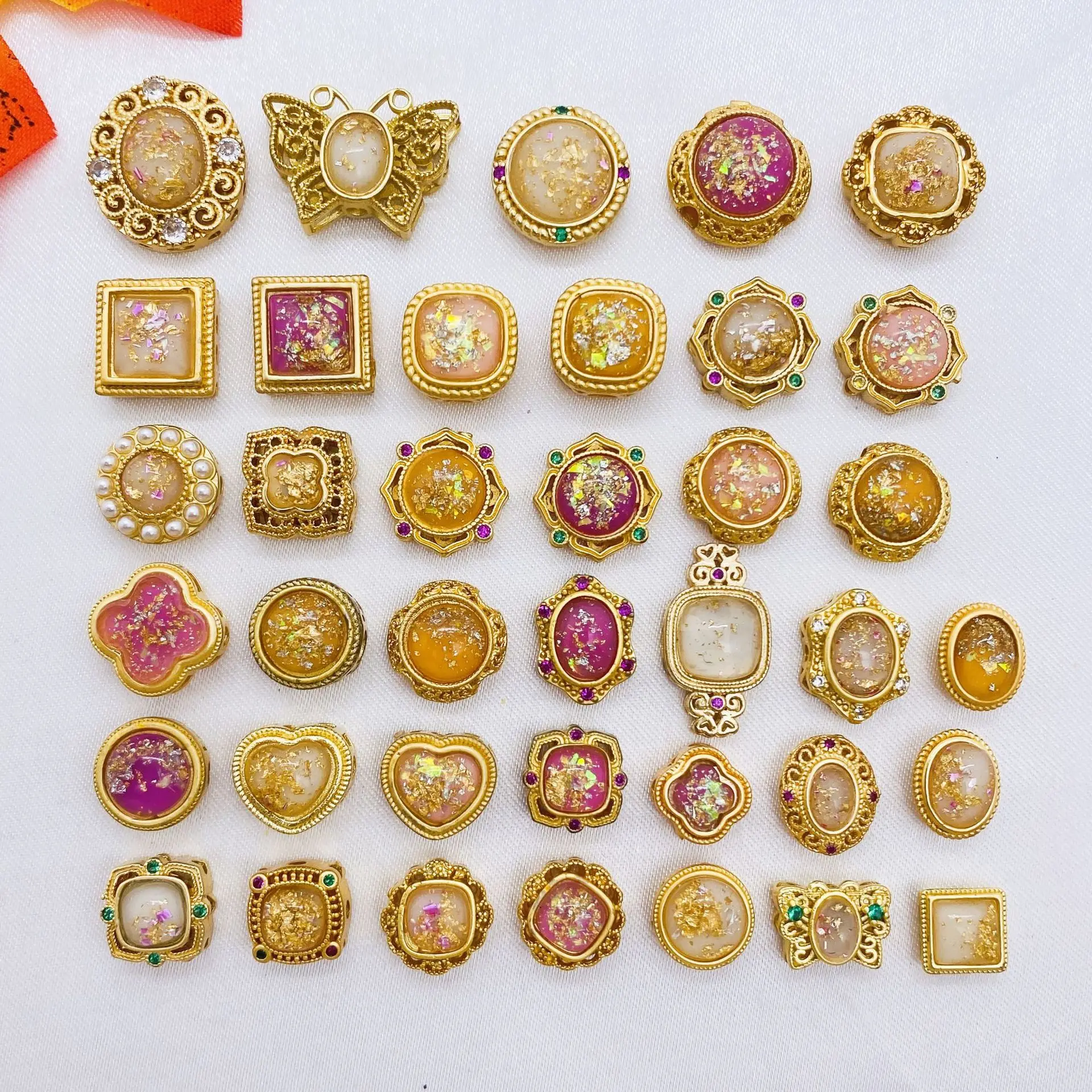 

7 шт., медные инкрустированные позолоченные каменные бусины-разделители, сделай сам, материалы для изготовления ювелирных изделий ручной работы, жемчужное ожерелье, браслет, аксессуары