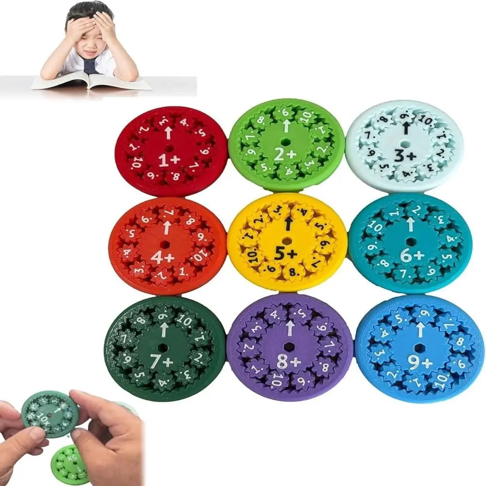 Educacional Matemática Fidget Spinners para Desenvolvimento de Inteligência, Matemática Aprendizagem Toy, Fatos Jogos, 9 Pcs, 18Pcs