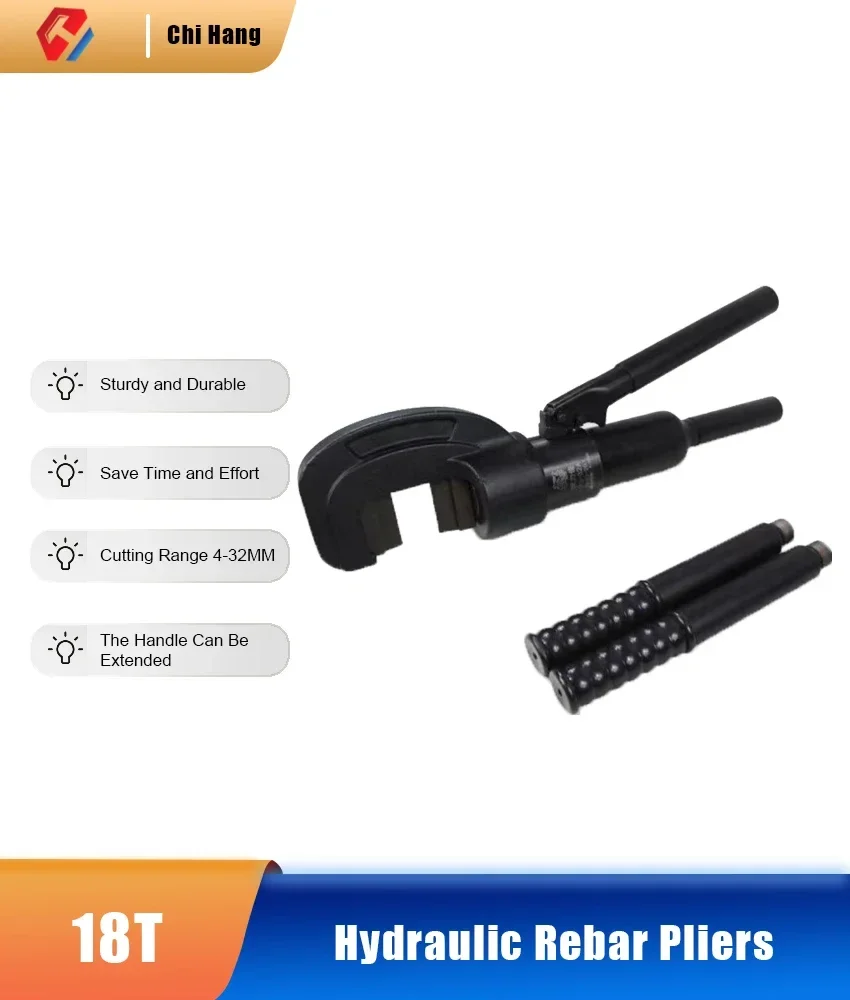 YQ-27 قاطع حديد التسليح الهيدروليكي 4-27 مم مخرج 18T مقبض قابل للتمديد آلة قطع وتقطيع حديد التسليح اليدوية