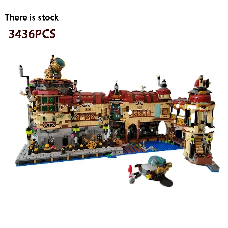 Castillo Medieval Steampunk creativo para niños, juego de bloques de construcción, juguetes educativos, casa de Ciencia de potencia de vapor, regalo de MOC-121751