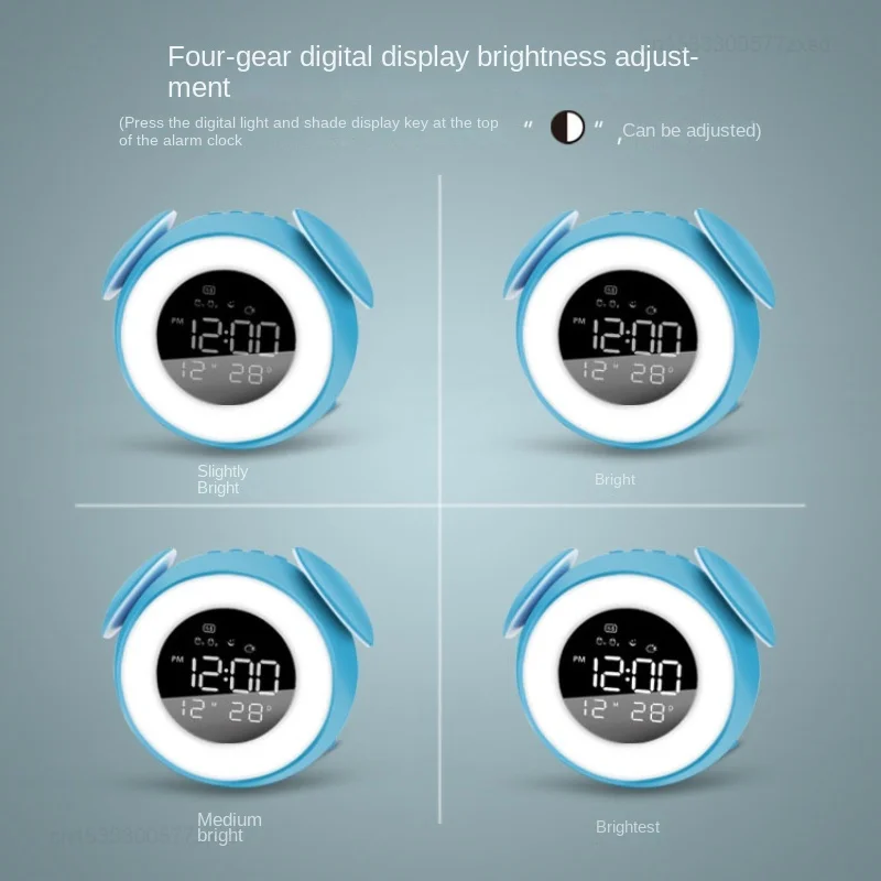 Youpin นาฬิกาปลุก LED เสียงดนตรี, ไฟ LED นาฬิกาปลุกพร้อมโหมดพระอาทิตย์ตกโคมไฟข้างเตียงรูปการ์ตูนสำหรับเด็กสำหรับบ้าน