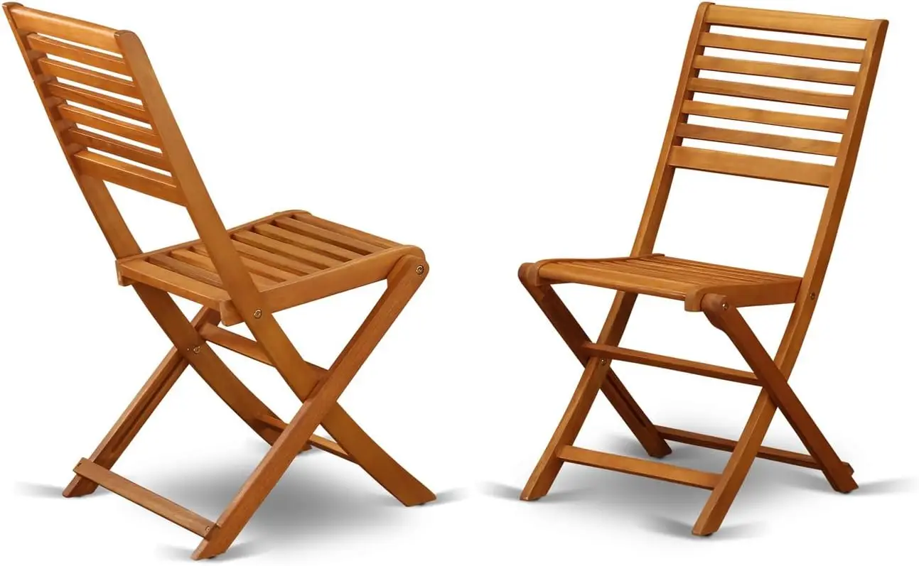 Flair Solid Acacia Solid Wood Outdoor Side Foldable Chair-Set of Two