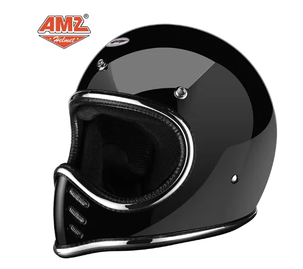 

Высокопрочный классический ретро-шлем из стекловолокна с заостренным козырьком, для мотоциклов Harley Davidson, защитный шлем AMZ 902.