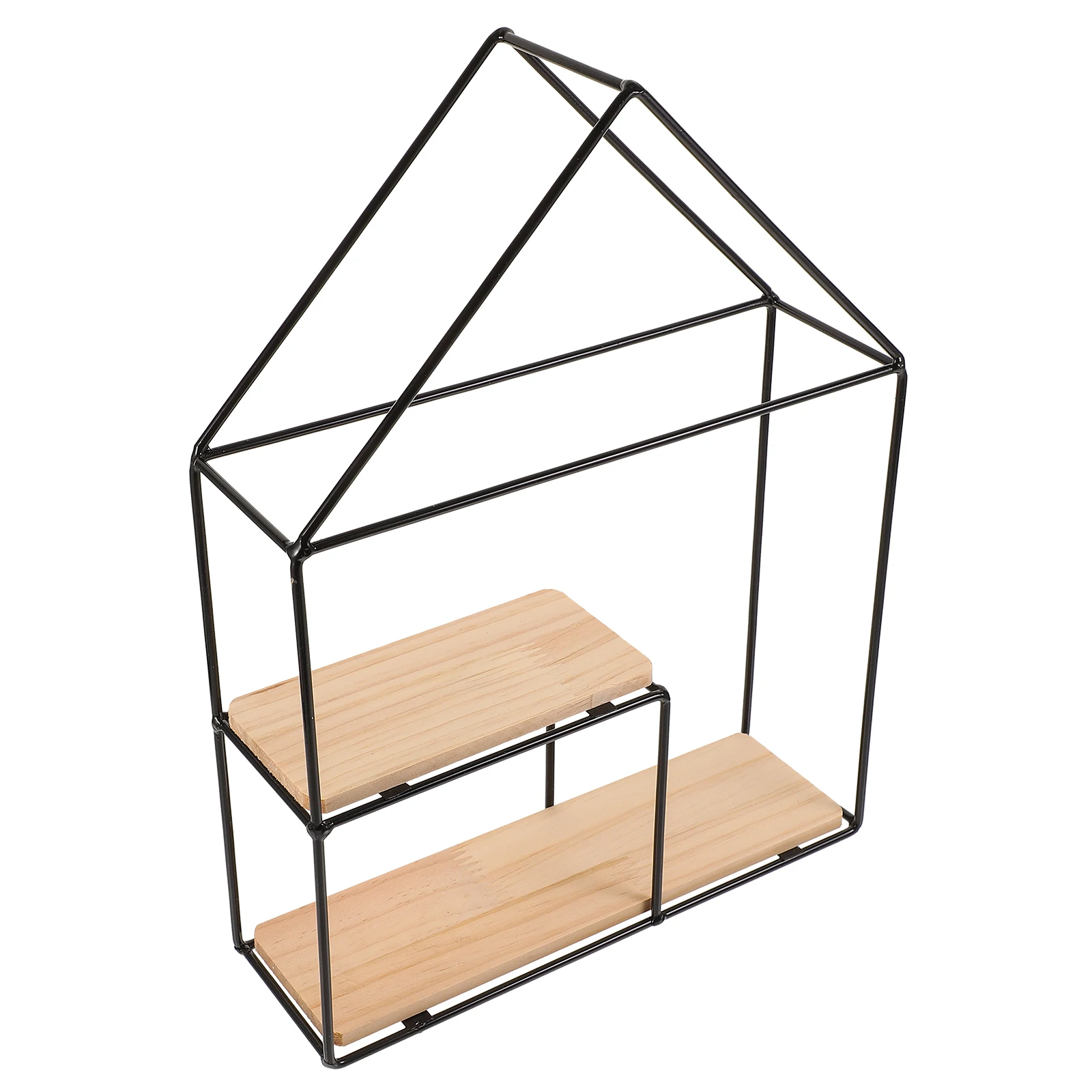 

Shelf Decorative Floating Shelves Vintage Home Ornaments for Double Layer Small Modern Black Hanging Wall