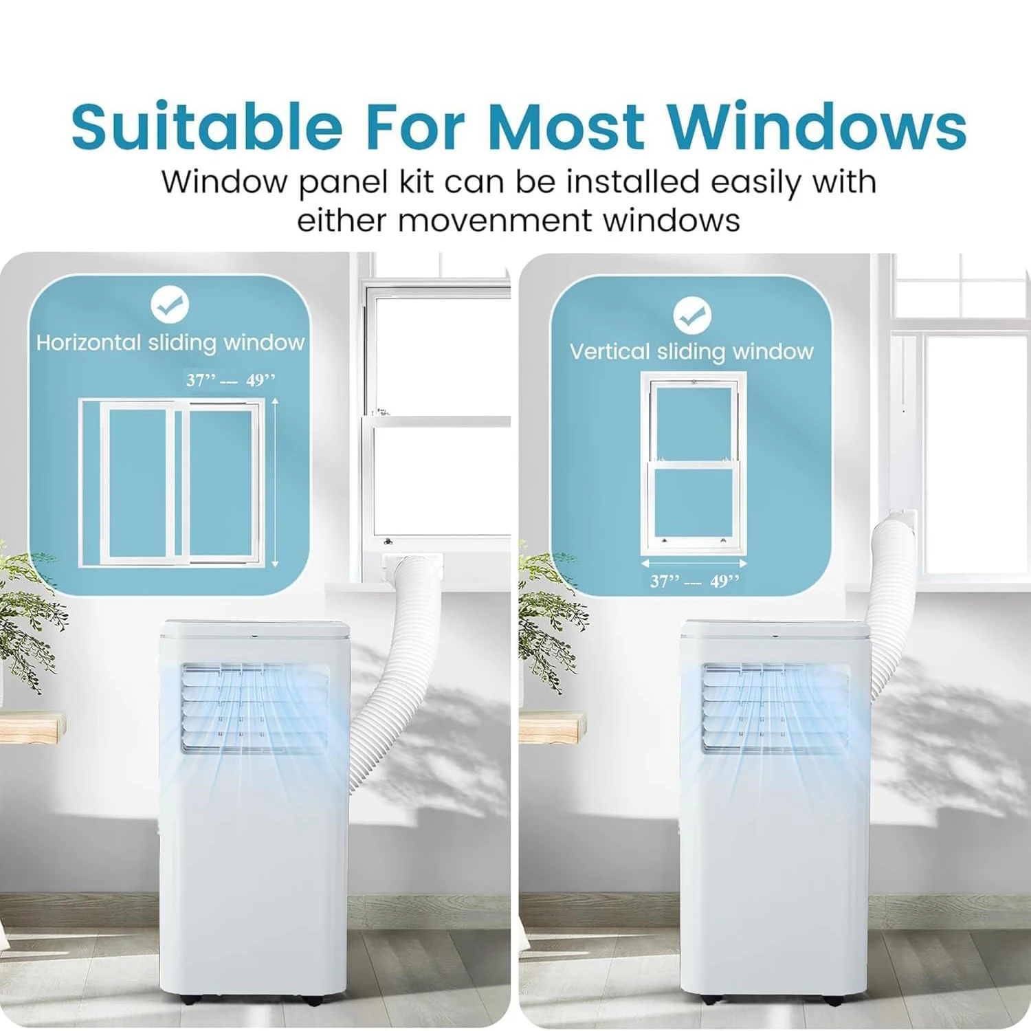 مكيف هواء محمول بقدرة 10000 وحدة حرارية بريطانية - 3 في 1 تبريد وإزالة الرطوبة ومروحة وحدة تيار متردد داخلية فائقة الهدوء، جهاز تحكم عن بعد لغرفة النوم