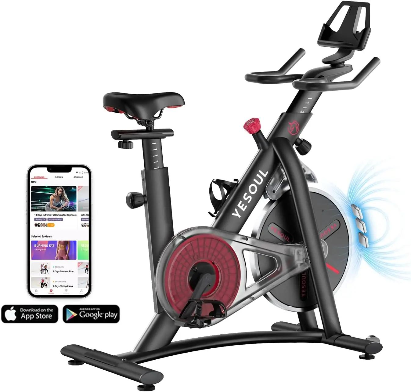 

Black Exercise Bike For Home Smart White Cycling Bike Magnetic Resistance For Gym Electric Stationary Bike