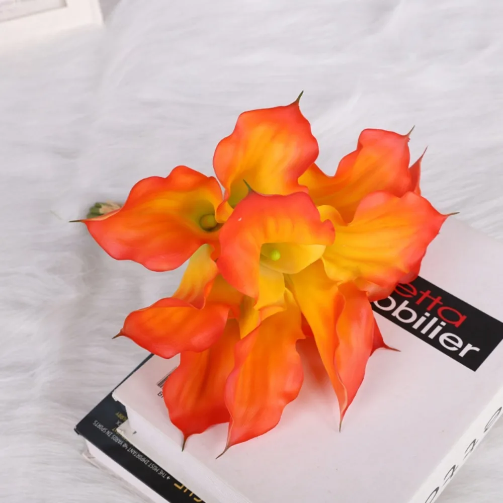 

1pc 12 Head Artificial Flowers Silk Calla Lily Home Table Decoration Flower Head Bouquet Marrige Accessories