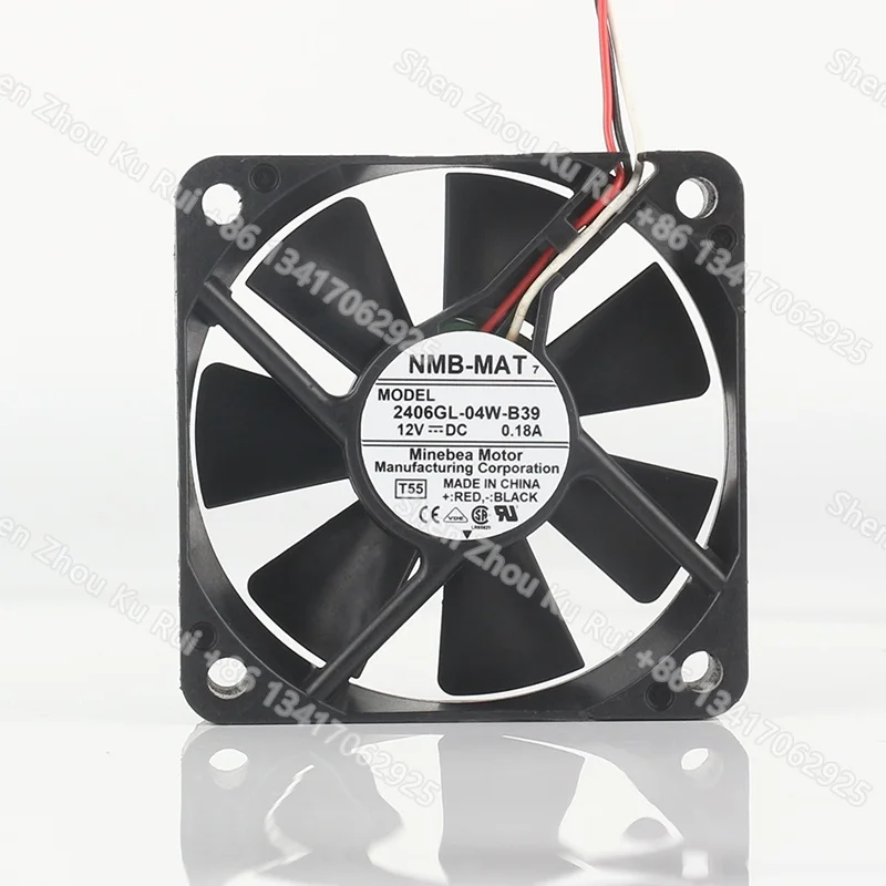 

Оригинальный вентилятор NMB DC12V 0.18A 6015 для инвертора с функцией обнаружения сигнала, 60X60X15ММ, 2406GL-04W-B39T55, трехпроводной, 6 см.