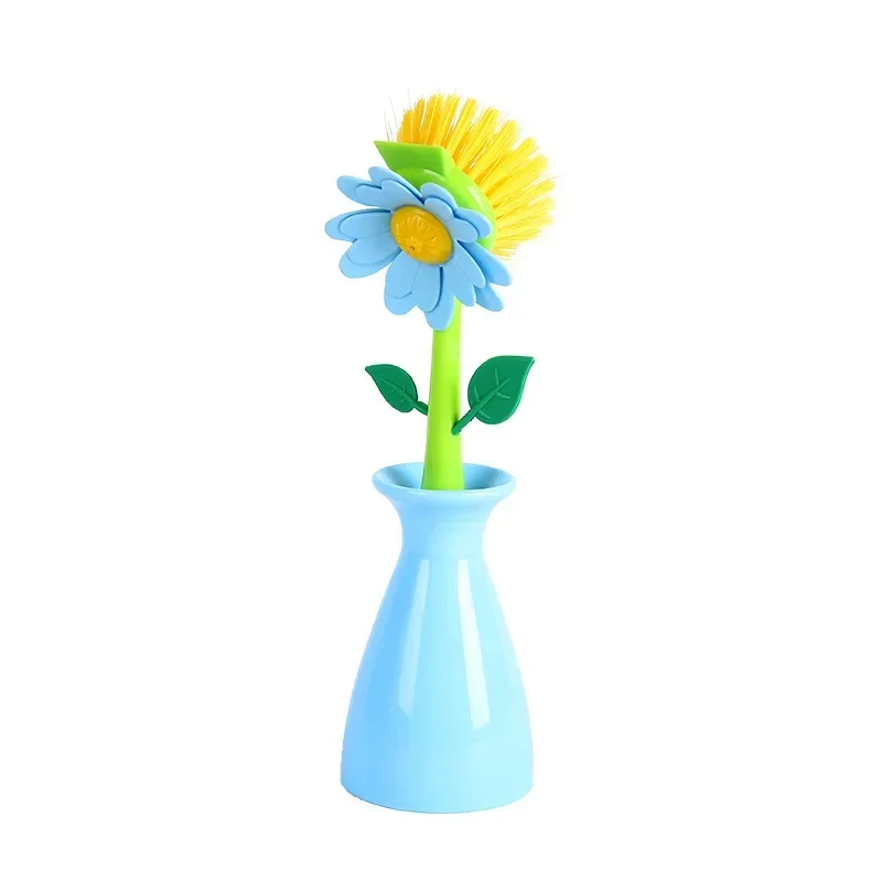 Vase Shape Flower Long Handle Wash Pot Brush Kitchen Dish Sink Hearth Cleaning Tool Bathroom Removable Shape Brush Washing Tools