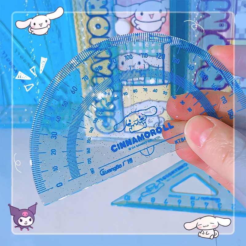 sanrio kawaii artykuły papiernicze szkoła przydatne przybory szkolne cinnamoroll kątomierz architektura kuromi linijka materiały do rysowania