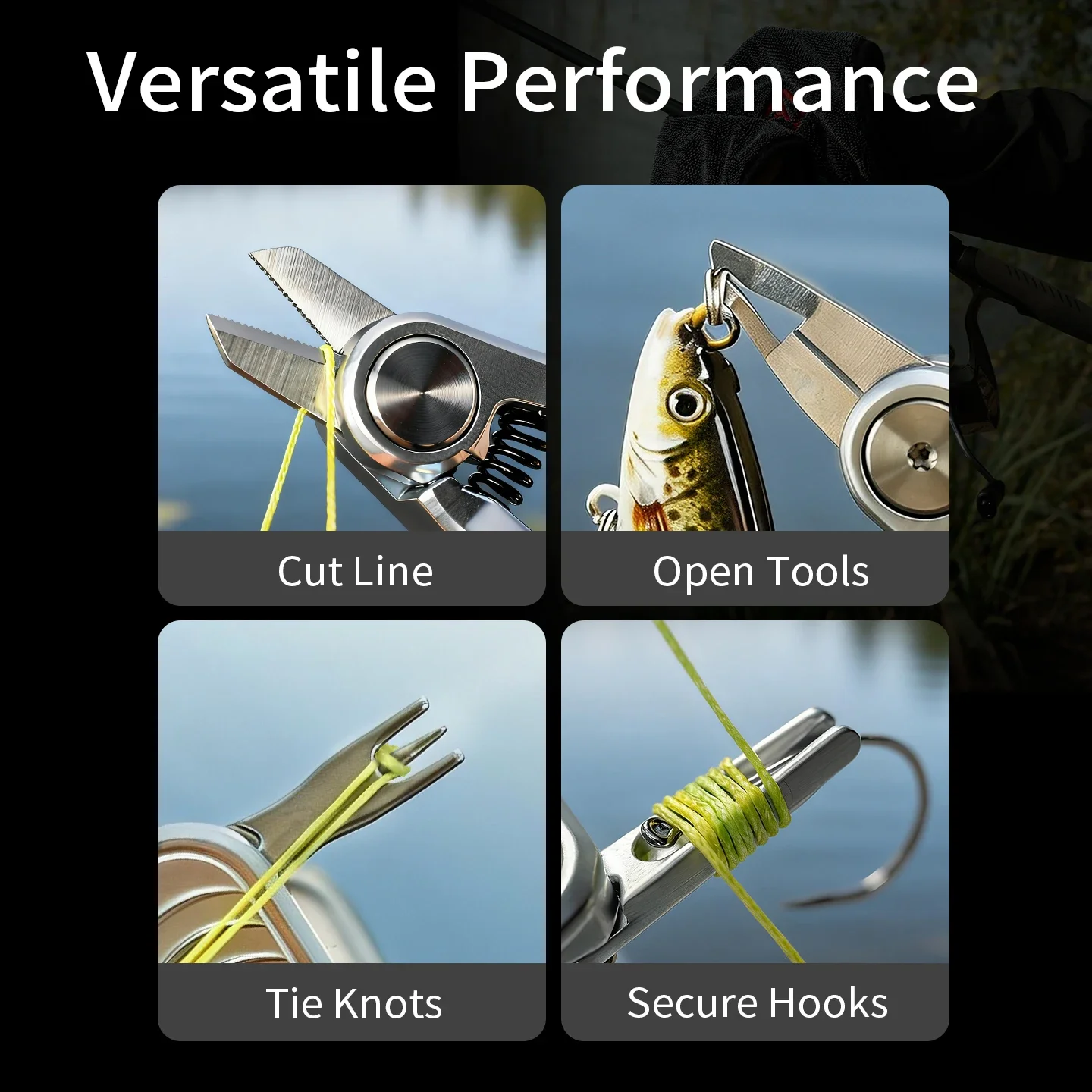 CHILENT Multi-Functional Mini Fishing Scissors Portable Stainless Steel Lure Pliers Cut PE/Carbon Line Fishing Tackle Tool