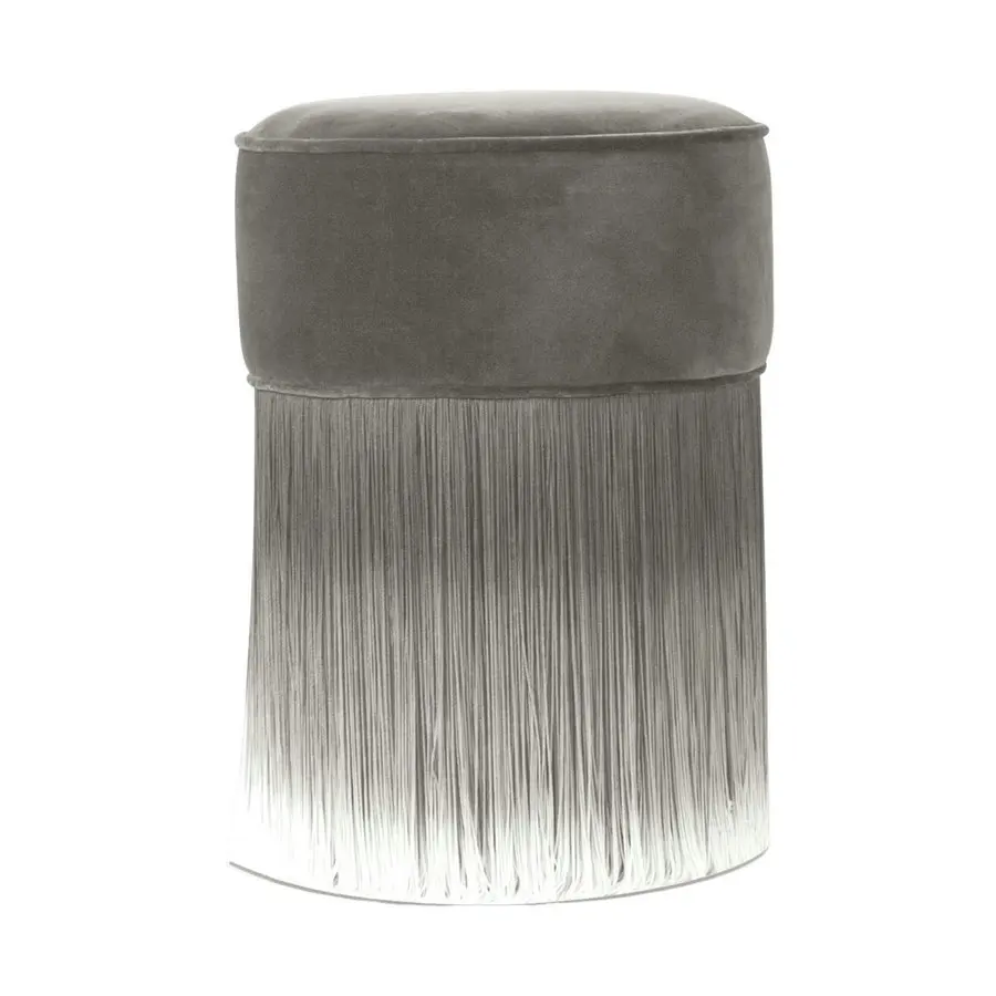 #Modern Luxury Velvet Stool Chair with Tassels Living Room Gradient Color Fringes Pouf Wood Ottoman Chairs for Dressing Table