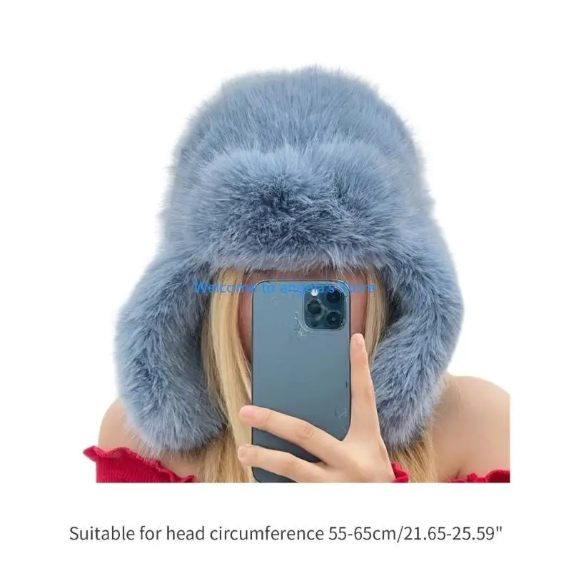 X4YC قبعة شتوية للبالغين من القطيفة، قبعة سميكة بتصميم غطاء الأذن الناعم، ملابس غير رسمية