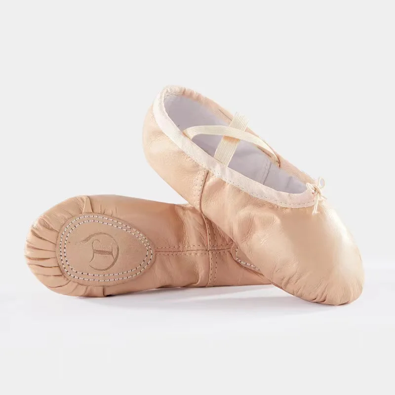 High Quality Cheap Low MOQ Kids Girls Women Adult Pink Black Yoga Dance Wear Pig Leather Ballet Shoes