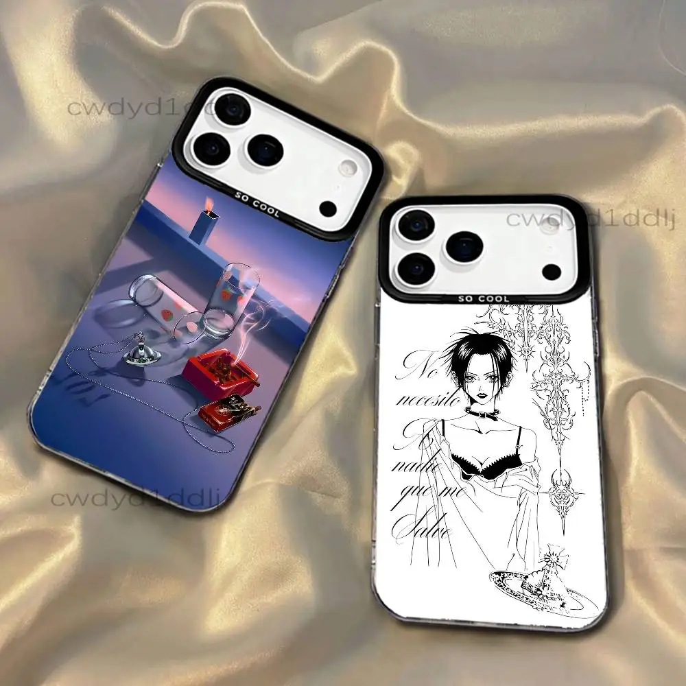 

N-NANA Anime O-Osaki For iPhone 17,16,15,14,13,12,X,8,Pro,Max,Plus,SE4,Air,Mini Black IMD Matte Case