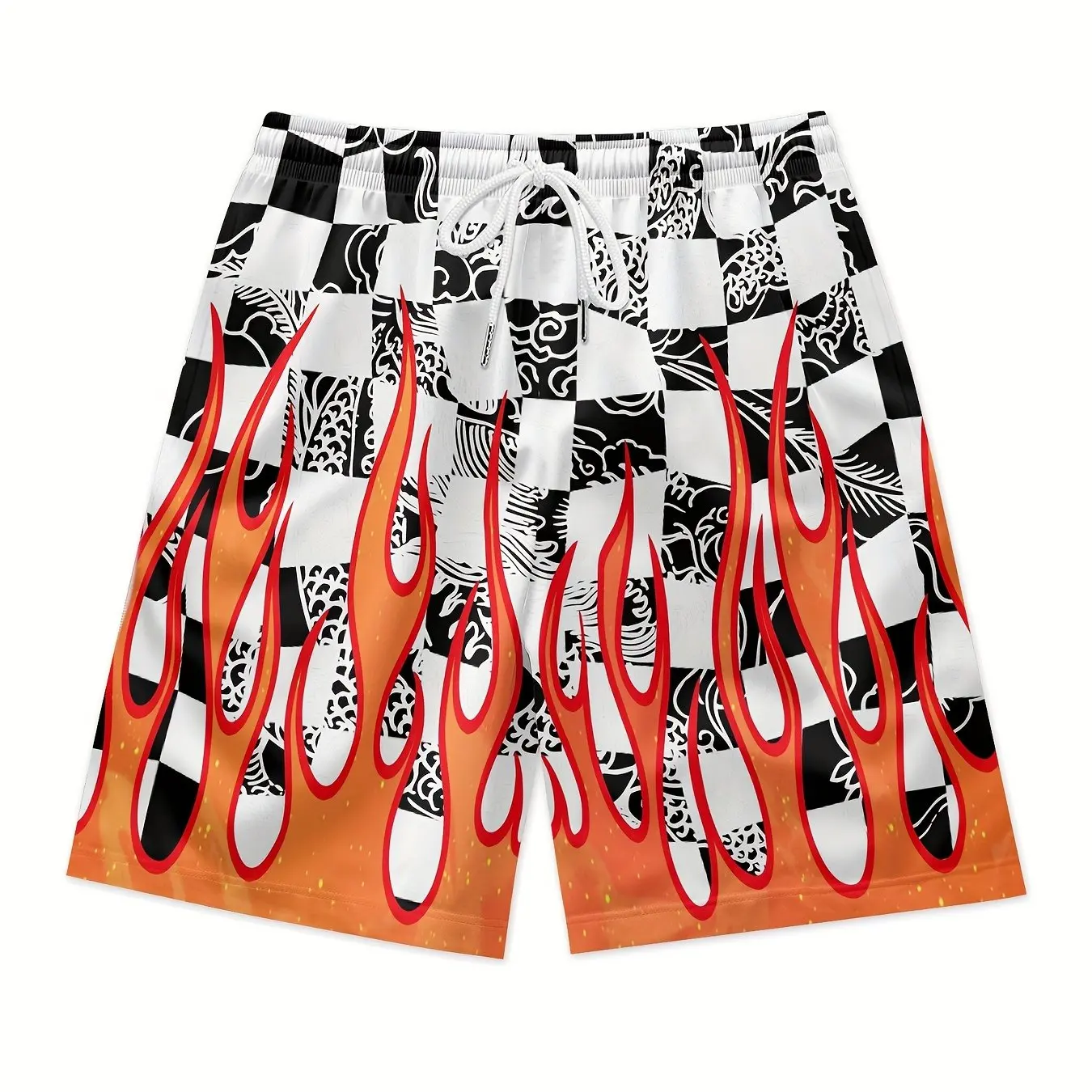 

2025 Summer Hot-selling New American Sports Basketball 3D Flame Printing Shorts Outdoor Training Breathable Street Casual Shorts