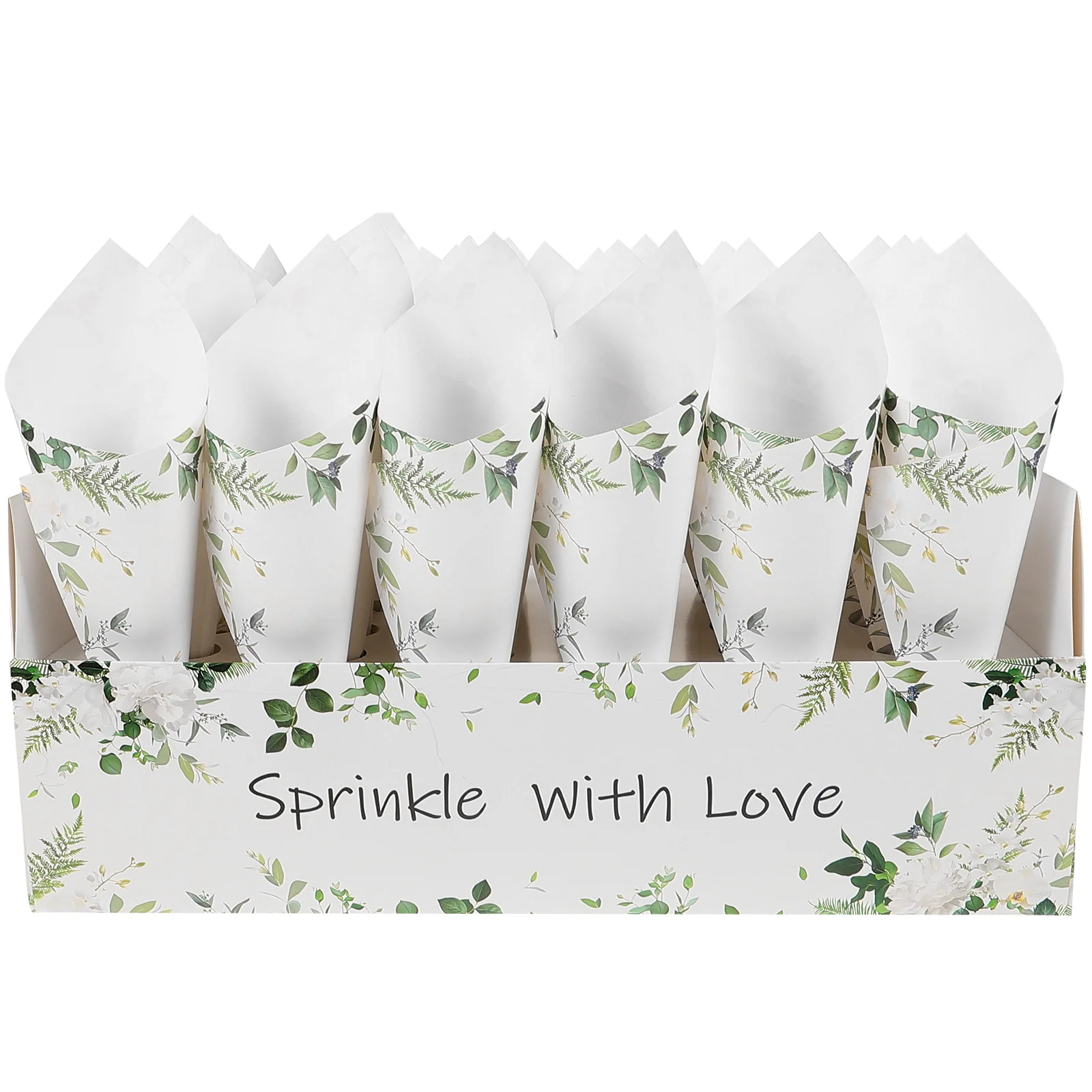 

30-Hole Brown Paper Cones Confetti Holder Stand Display Tray for Wedding Party Decorations with Petals Candies Flowers Bouquet