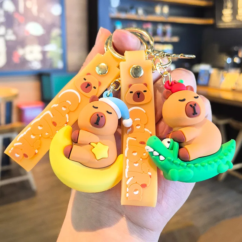 15th Generation Cute Cartoon Capybara Keychain Doll Machine Cute Piggy Christmas Gift Small Present Personalized Gifts Fashion