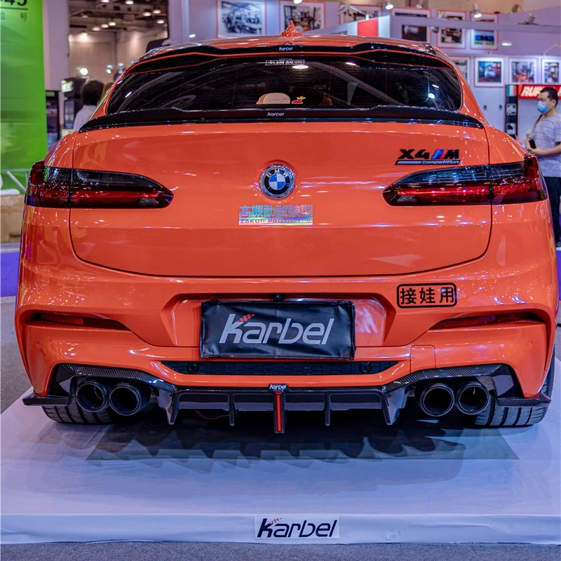 Для BMW G02 F98 X4 M40i M40d VAD-D горячепрессованный сухой карбоновый комплект из углеродного волокна, передний и задний диффузор для губ 18-20