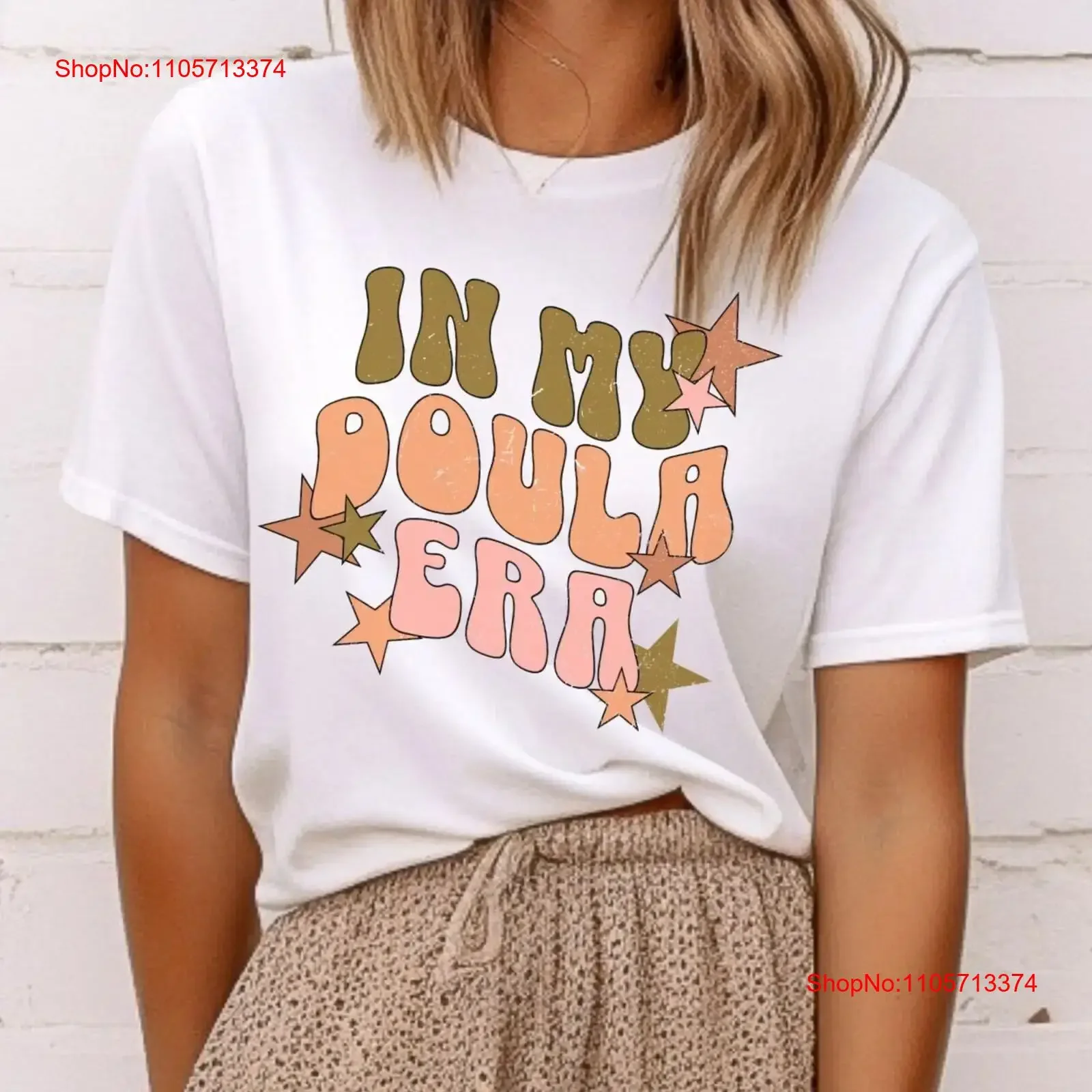 In My Doula Era T Shirt for Postpartum Doulas Birth Worker Midwife vintage Washed Stylish Versatile Casual homme Breathable