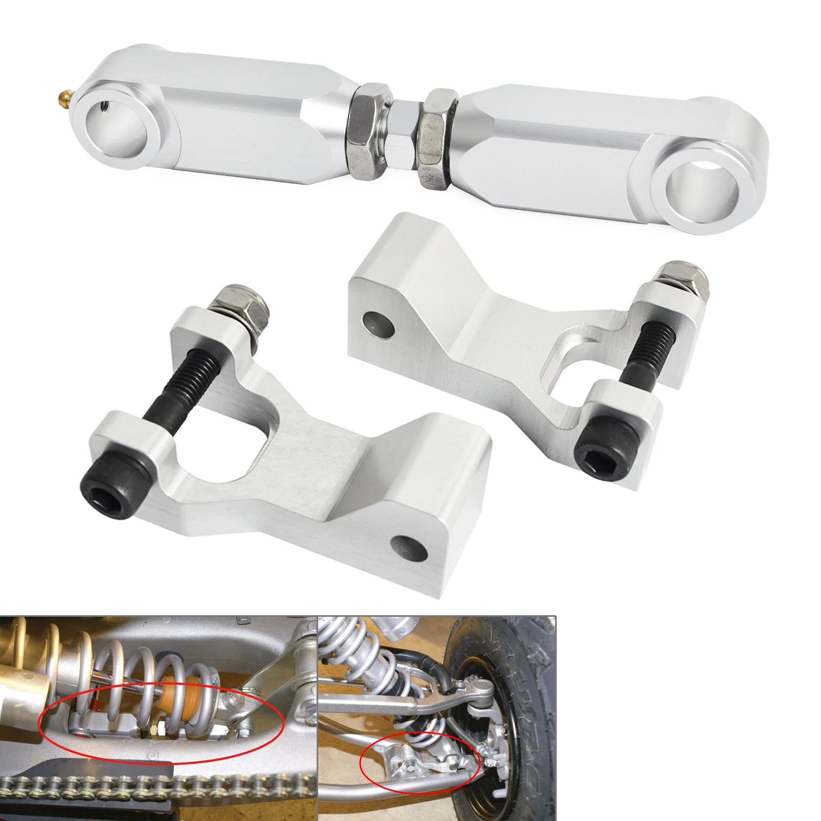 NICECNC ATV kit de descenso trasero delantero de aluminio para Honda TRX400EX TRX450R TRX 400EX TRX 450R todos los años 2020 2019 2018 2017