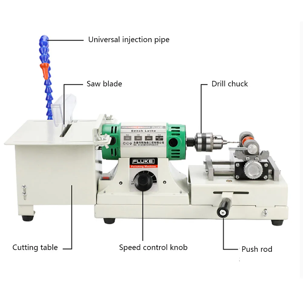 Multi-Functional Small Grinding Machine Jade Cutting and Grinding Integrated Machine Wood Bead Round Bead Punching Machine 950W