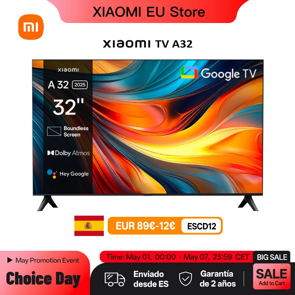 Xiaomi TV A 32, Tamaño compacto con pantalla colorida, sonido dinámico con audio Dolby ™ , DTS-X y DTS Virtual:X, Fini… — oferta en AliExpress