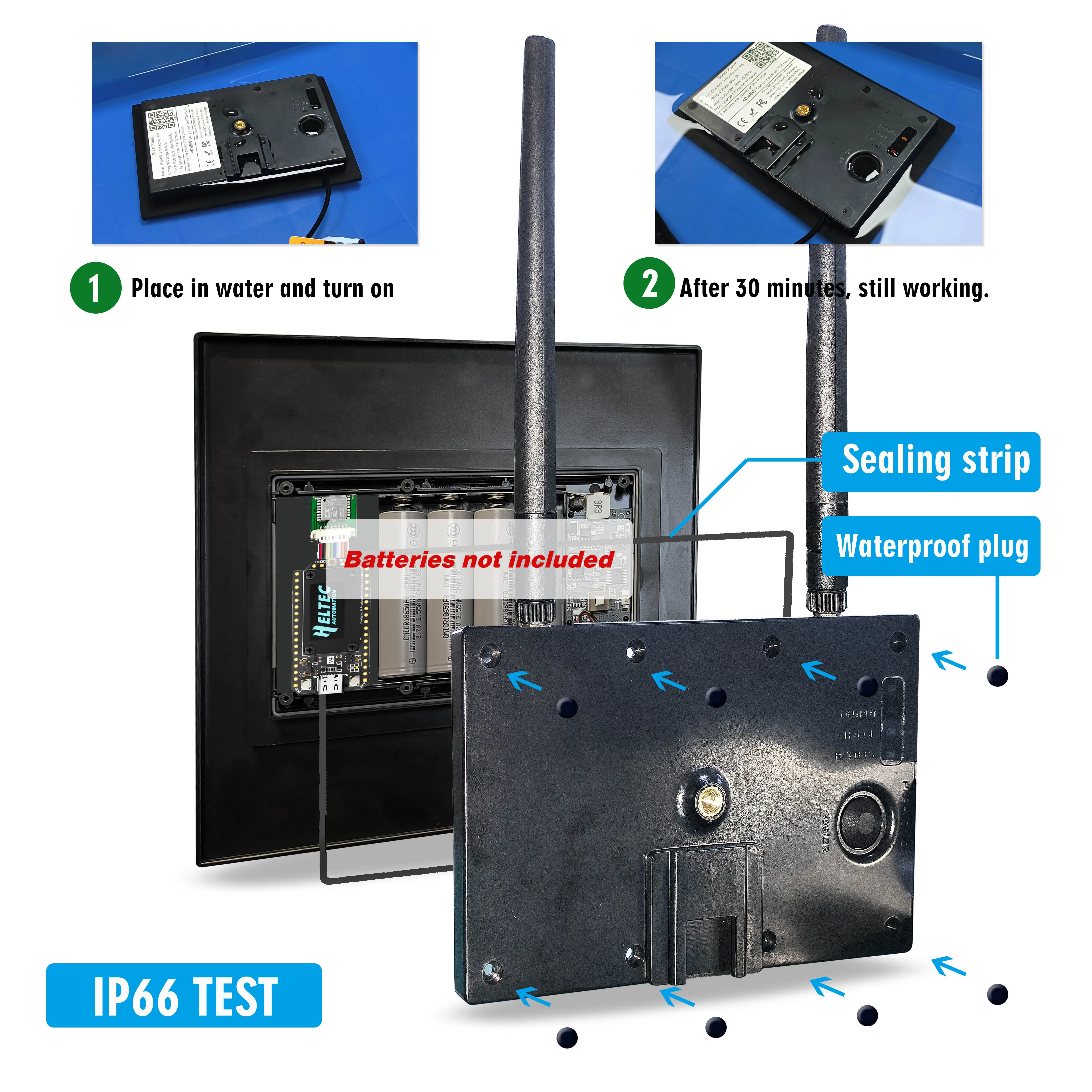 Wodoodporny węzeł LoRa 8W Heltec V4 28DB z GPS, 868/915MHz LoRaWAN, instalacja z baterią, ESP32, Arduino LoRa, IoT, Meshtastic APP — zdjęcie produktu 3